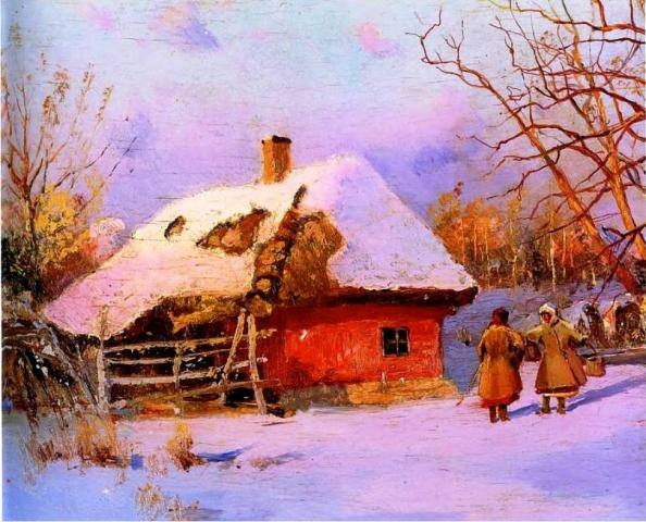 Serhii Vaselkivskyi - Iarnă în satul Olișnea (1900) (memorua.org)