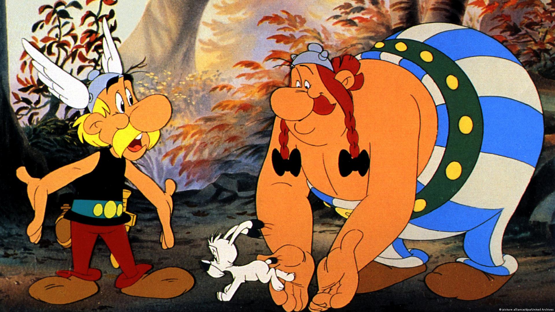 Personajele animate Asterix și Obelix