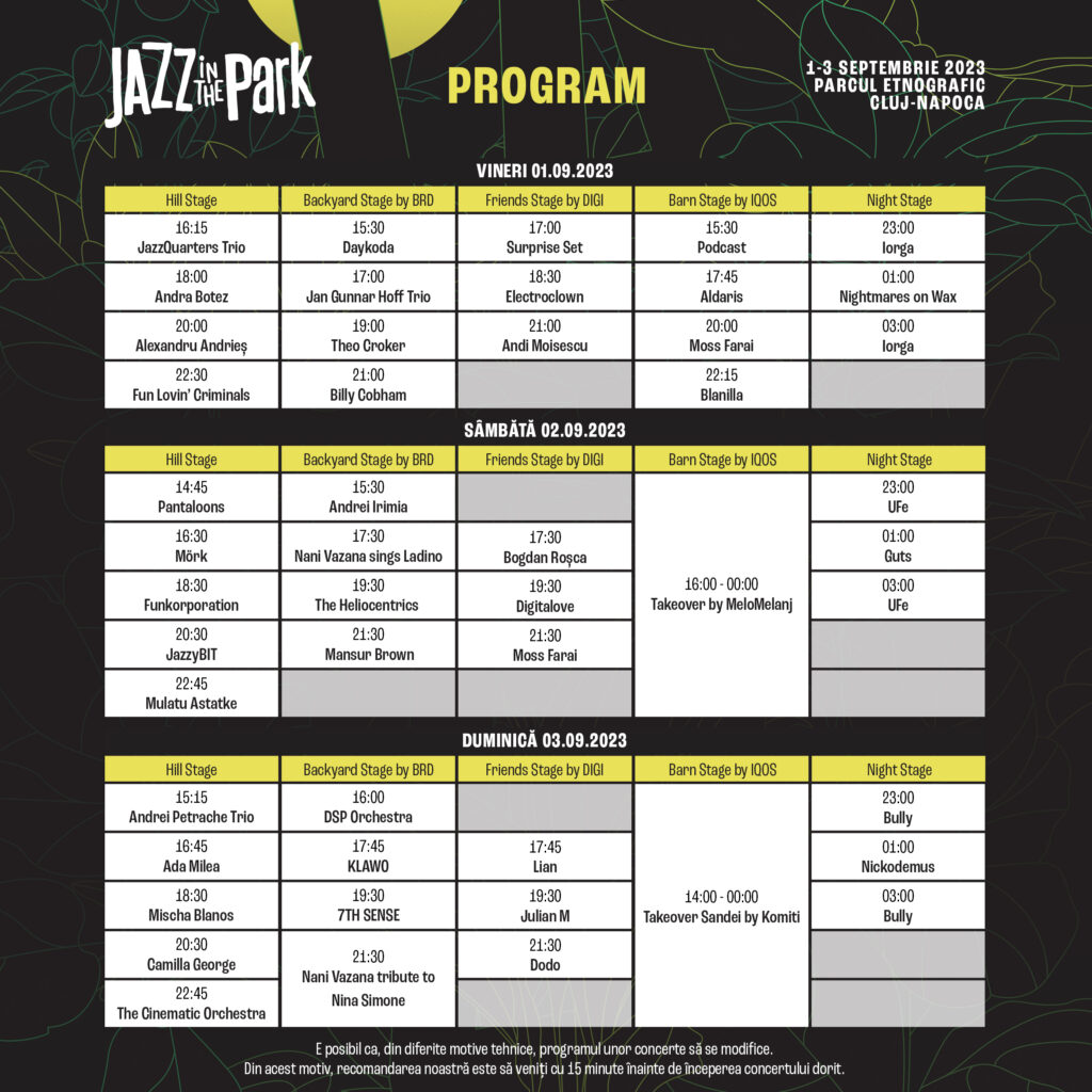 Jazz in the Park 2023 - program